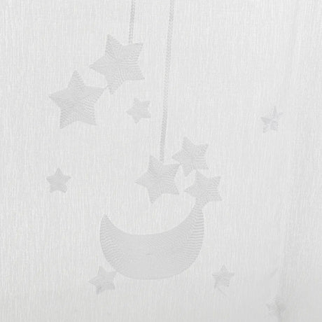 Perdea transparentă pentru copii Atmosphera cu stele brodate 140x240 cm, Alb