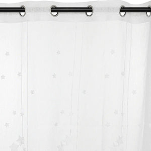 Perdea transparentă pentru copii Atmosphera cu stele brodate 140x240 cm, Alb