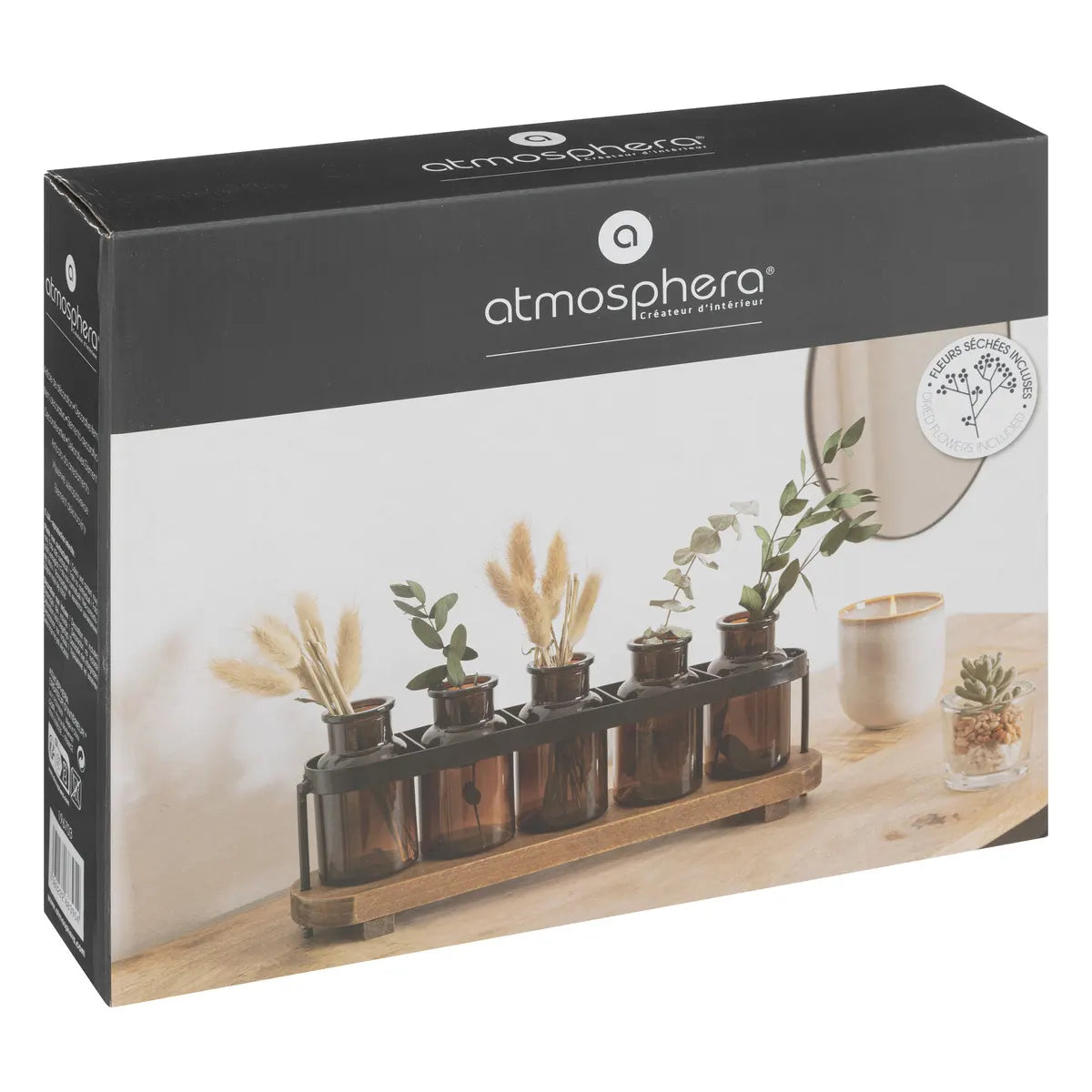 Set de 5 vaze de atmosferă din sticlă Le Café Bordelais, H.34cm