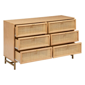 Comodă Atmosphera Rayo, 6 sertare, 120x40cm, MDF, mesteacăn