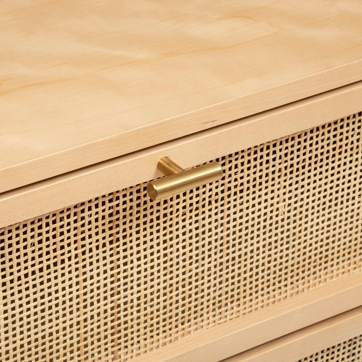 Comodă Atmosphera Rayo, 6 sertare, 120x40cm, MDF, mesteacăn