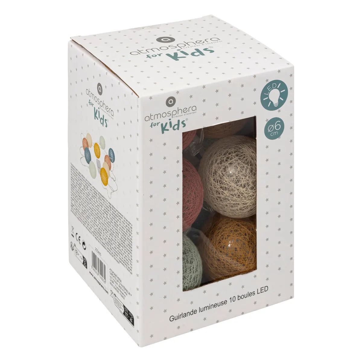 Ghirlandă luminoasă cu baterii pentru copii Atmosphera Oya, 10 bile, 175 cm, multicoloră
