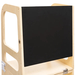 Masă-turn educațională Montessori 3 în 1 Atmosphera Alba, Lemn