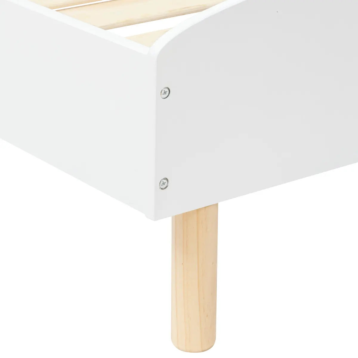 Pat pentru copii cu cadru de saltea Atmosphera Kima Sweetie, alb, MDF, 90x190 cm