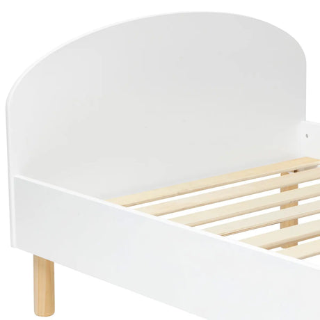 Pat pentru copii cu cadru de saltea Atmosphera Kima Sweetie, alb, MDF, 90x190 cm