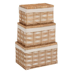 Set de cutii de depozitare Atmosphera Rosy, Rattan, 3 buc.