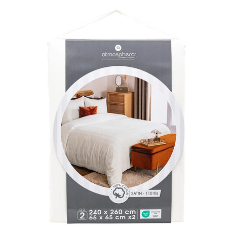 Lenjerie de pat Atmosphera Isadora, Satin, 260x240 cm, Alb
