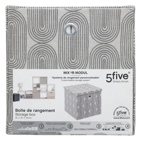 Cutie de depozitare 5five Mix &amp; Modul Rainbow, cu capac, 31x31 cm