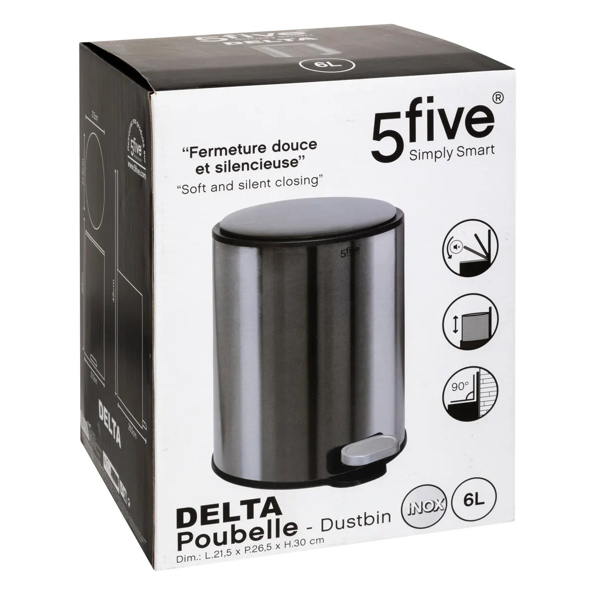 Coș 5five Delta, Metal, 6 L