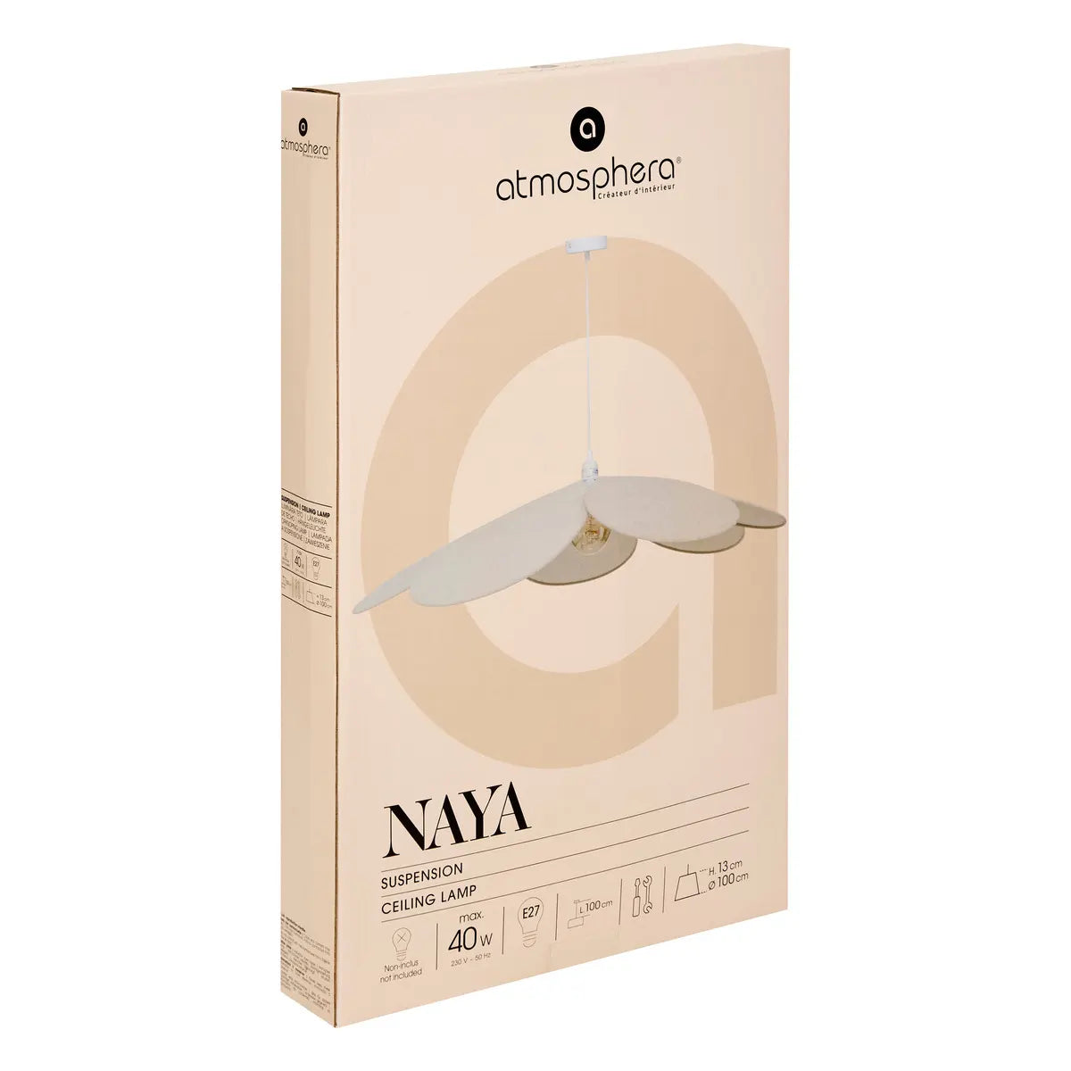 Lampă suspendată Atmosphera Petals, 100 cm, bej bej