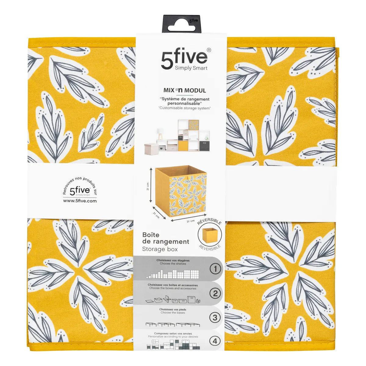 Cutie de depozitare 5five Mix &amp; Modul, Print, 31x31 cm