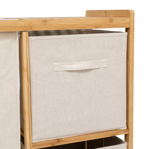 Raft 5five Tidy Box, cu 1 coș de rufe și 2 coșuri de depozitare, bambus