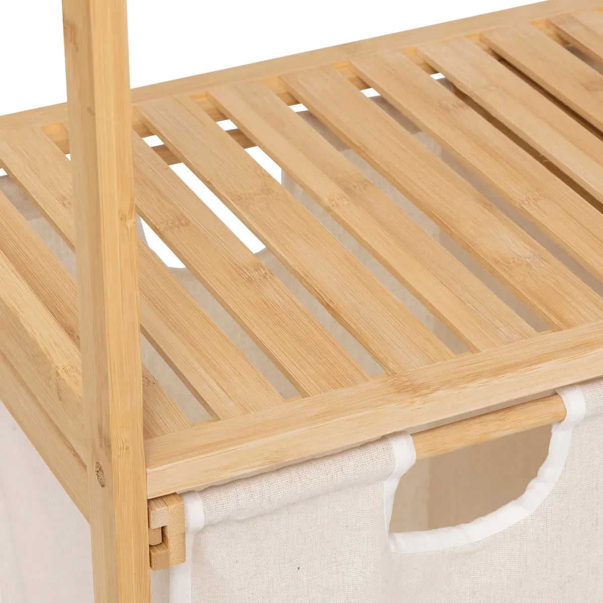 Raft 5five Tidy Box, cu 2 coșuri de rufe, bambus