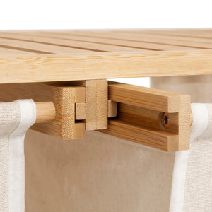 Raft 5five Tidy Box, cu 2 coșuri de rufe, bambus