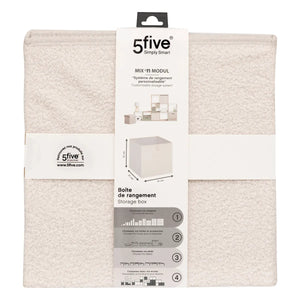 Coș de depozitare 5five Mix &amp; Modul, Boucle, Alb, 31x31 cm