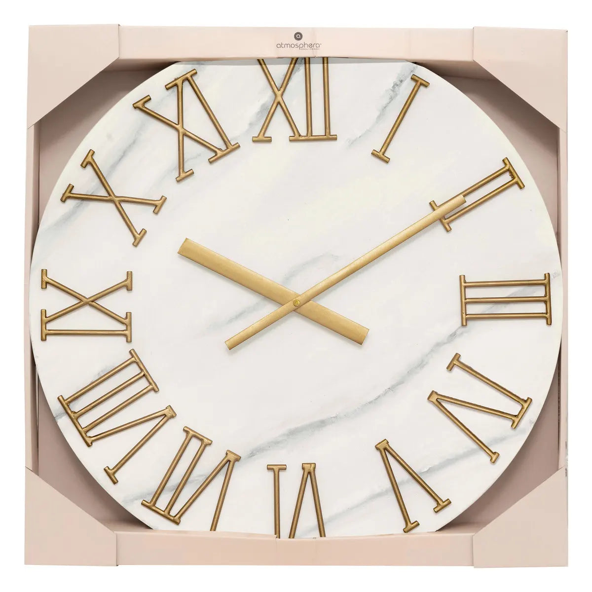 Ceas de perete Atmosphera Alisha, Ø56 cm, Metal, Efect marmura