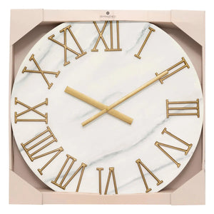 Ceas de perete Atmosphera Alisha, Ø56 cm, Metal, Efect marmura