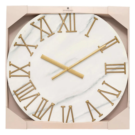 Ceas de perete Atmosphera Alisha, Ø56 cm, Metal, Efect marmura