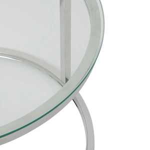Masă de cafea Atmosphera Kneo, sticlă, metal, 2 buc.