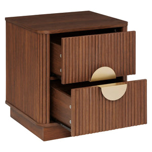 Noptieră Atmosphera Wany, 2 sertare, MDF, Nuc, 45x40x50 cm