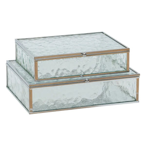 Set de cutii pentru depozitarea bijuteriilor Atmosphera Ania, 2 buc, sticlă