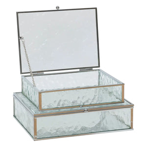 Set de cutii pentru depozitarea bijuteriilor Atmosphera Ania, 2 buc, sticlă