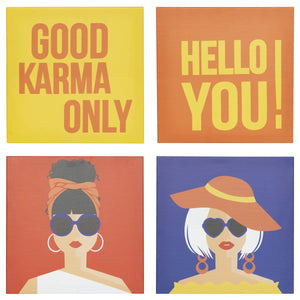 Pictură atmosferă Natty Pop, Imprimeu pe pânză 28x28 cm, Modele asortate