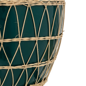 Vază Atmosphere Yucatan, ceramică, ratan, 33 cm