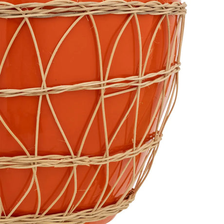 Vază Atmosphere Yucatan, ceramică, ratan, 33 cm