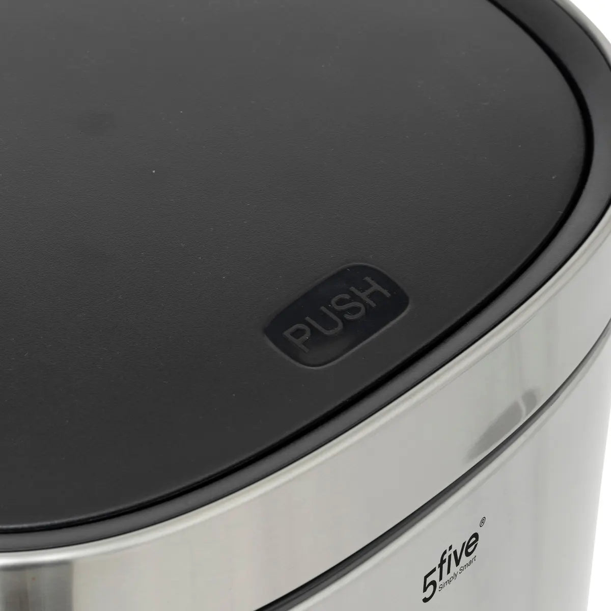 Coș de gunoi 5five, rotund, oțel inoxidabil, buton, 50 l