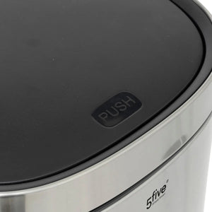 Coș de gunoi 5five, rotund, oțel inoxidabil, buton, 50 l