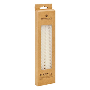 Set de lumânări neparfumate Atmosphera Many, 4 lumânări răsucite, 25 cm, Alb
