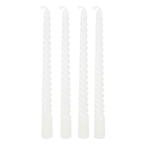 Set de lumânări neparfumate Atmosphera Many, 4 lumânări răsucite, 25 cm, Alb
