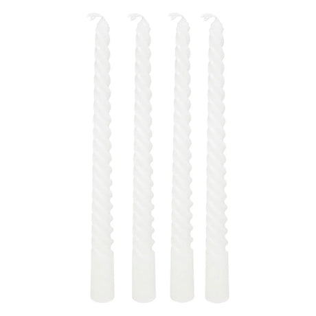 Set de lumânări neparfumate Atmosphera Many, 4 lumânări răsucite, 25 cm, Alb