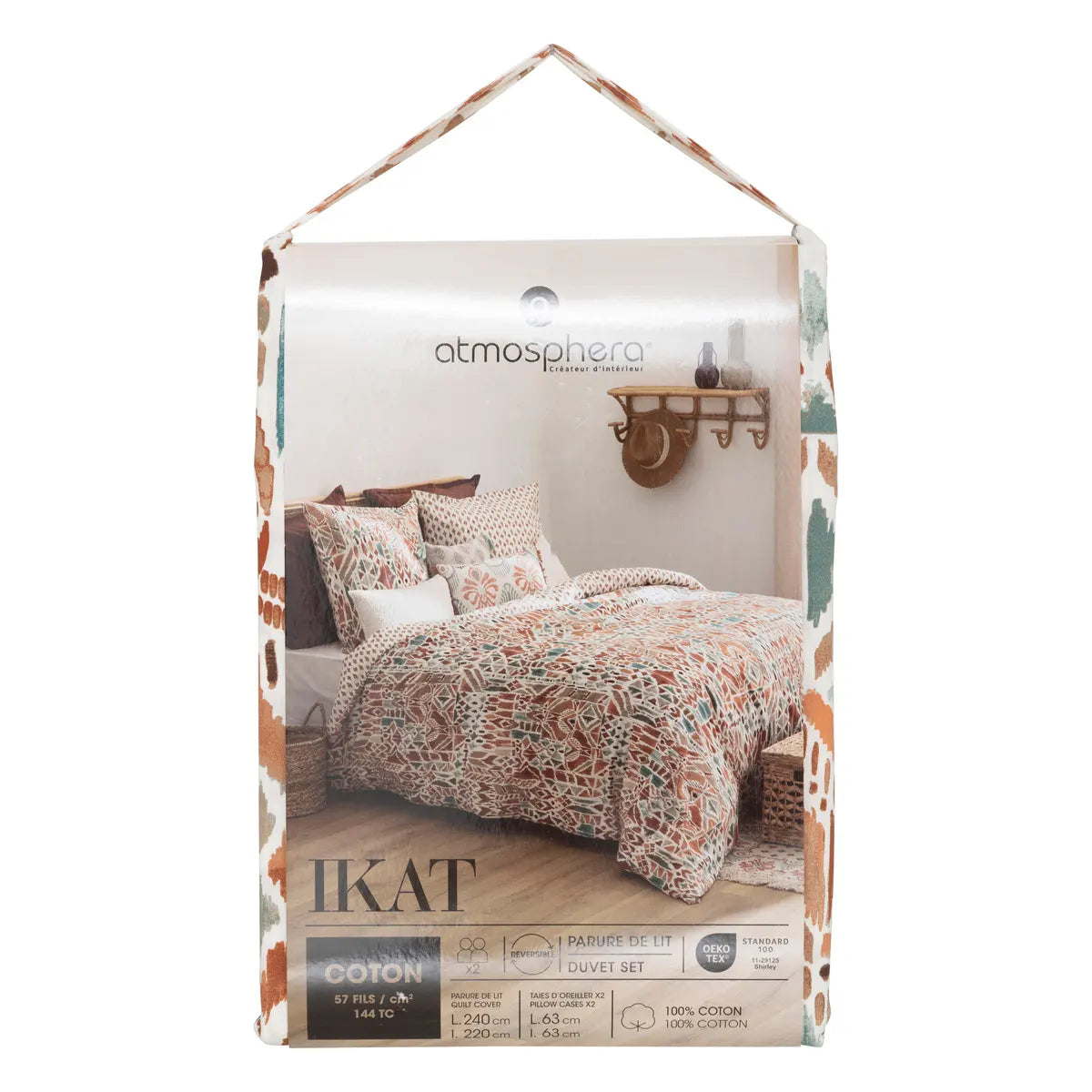Lenjerie de pat Atmosphera Ikat, bumbac, 240x220 cm