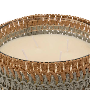 Lumânare parfumată Atmosphera Zaya, parfumată, sticlă chihlimbar și fibre naturale, 1400 g