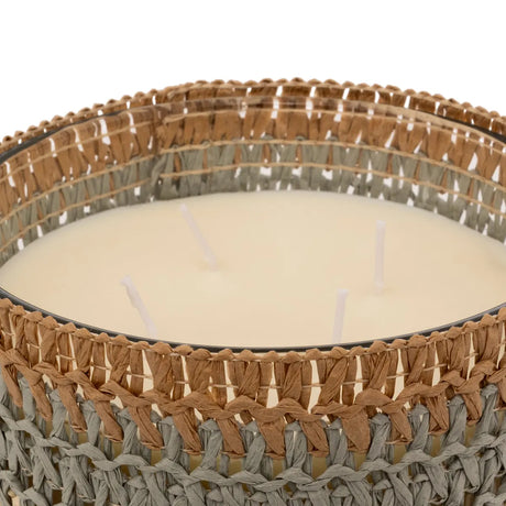 Lumânare parfumată Atmosphera Zaya, parfumată, sticlă chihlimbar și fibre naturale, 1400 g