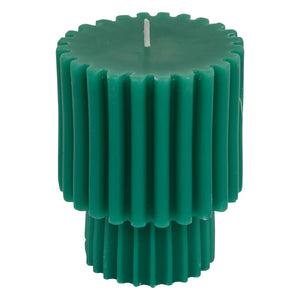 Lumânare neparfumată Atmosphera Flow Verde, Rotundă, H11