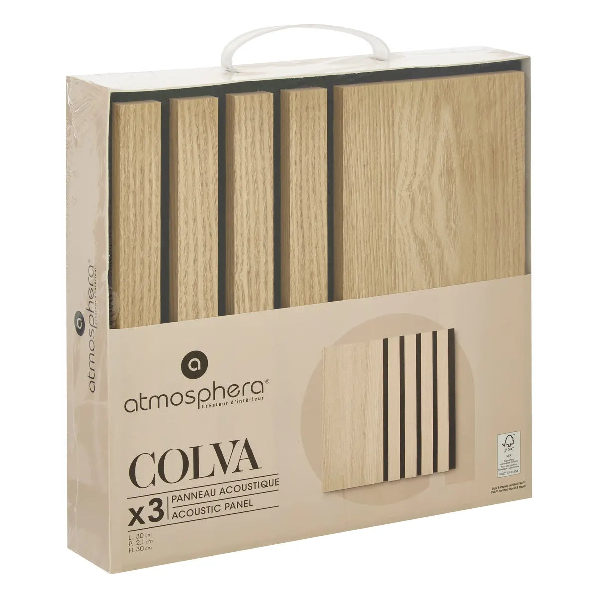 Set panouri decorative Atmosphera Colva, MDF, 30x30 cm, 3 buc.