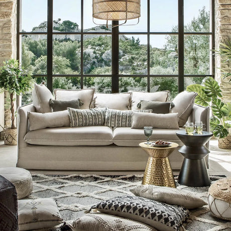 Canapea Atmosphera Odilon cu trei locuri, bej, 210x104x78 cm