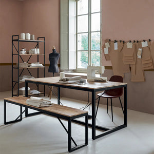 Masă de dining Edena, 180x 90 cm, lemn de salcâm