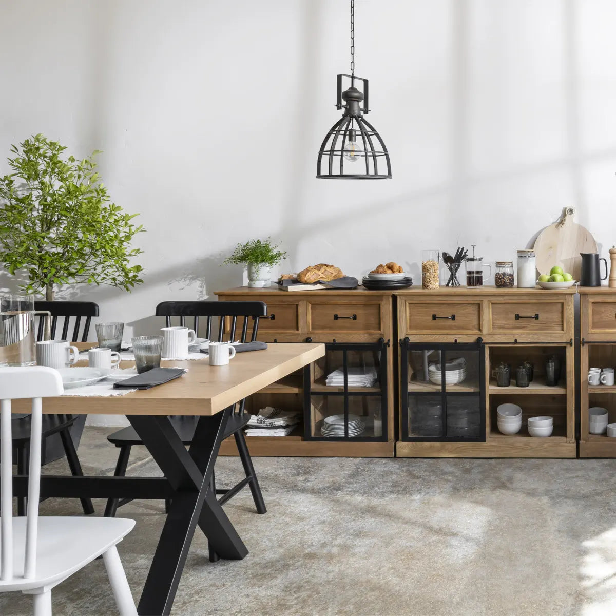 Lampă suspendată Atmosphera Niko, 40 cm, Metal, Negru