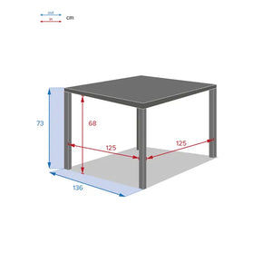 Masă pătrată de grădină Hesperide Piazza, 8 locuri