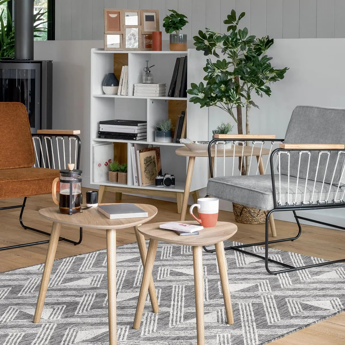 Masă de cafea Atmosphera Mileo Bej, 3 piese, 40/48/60 cm