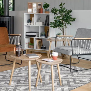 Masă de cafea Atmosphera Mileo Bej, 3 piese, 40/48/60 cm