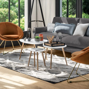 Masă de cafea Atmosphera Mileo, Albă, 3 piese, 34/47/60 cm