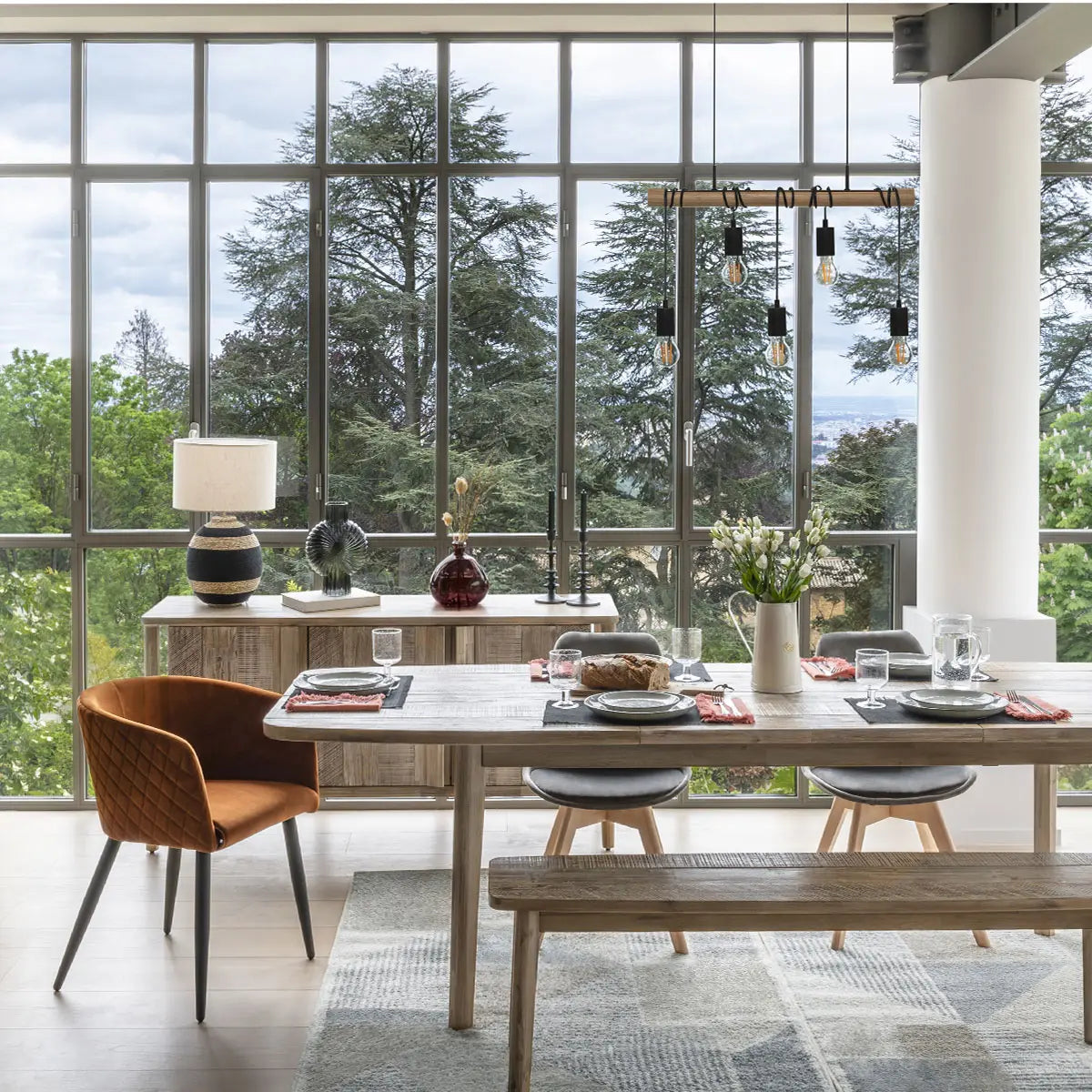 Scaun de sufragerie cu atmosferă Marlo, din velur