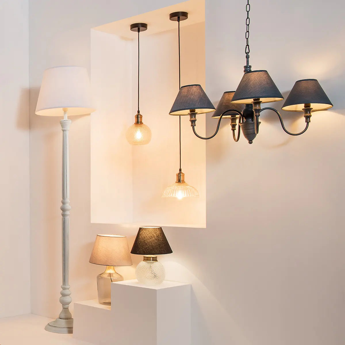 Lampă suspendată Atmosphera Kat, 15 cm, sticlă