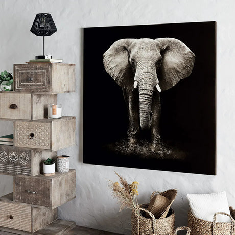 Tablou atmosferă Elefant, Imprimeu pe pânză 100x100 cm