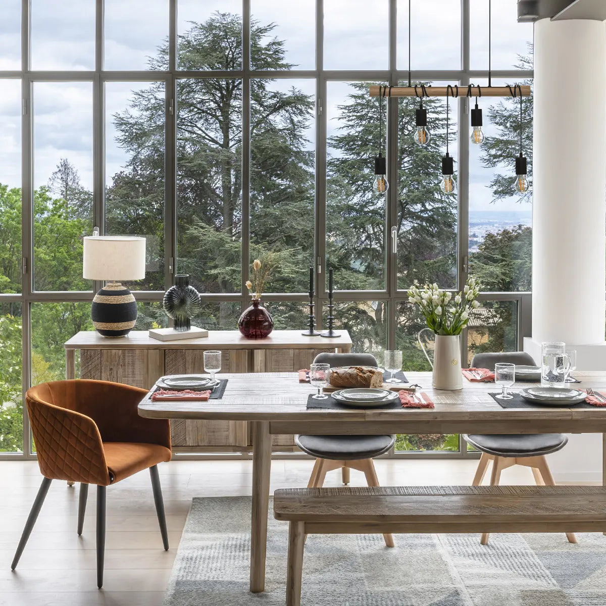 Vază Atmosphera Uly, sticlă, 21 cm